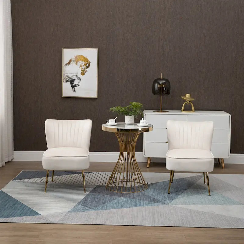 Chaises d'appoint capitonnées en velours (lot de 2)