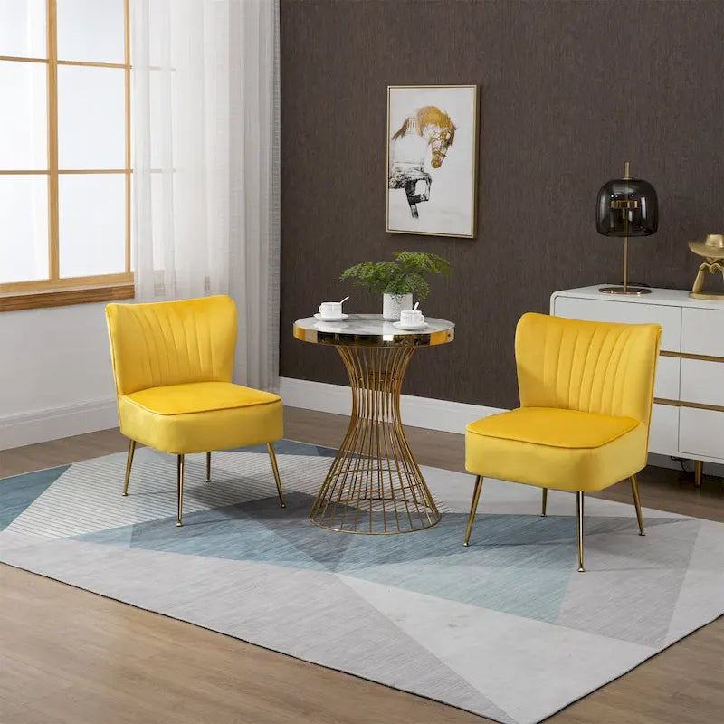 Chaises d'appoint capitonnées en velours (lot de 2)