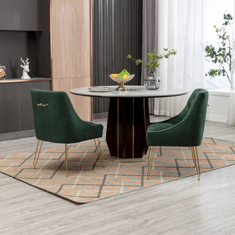 Chaises d'appoint capitonnées en velours (lot de 2)