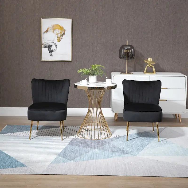 Chaises d'appoint capitonnées en velours (lot de 2)