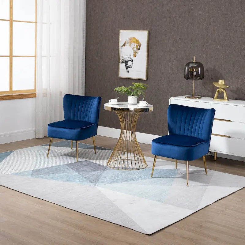 Chaises d'appoint capitonnées en velours (lot de 2)