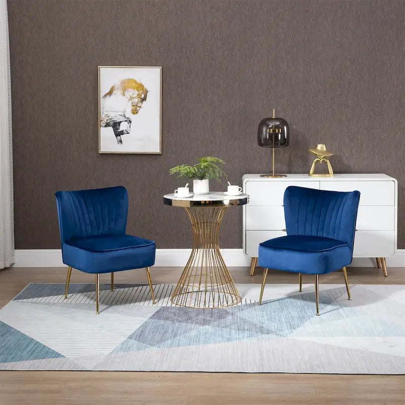 Chaises d'appoint capitonnées en velours (lot de 2)