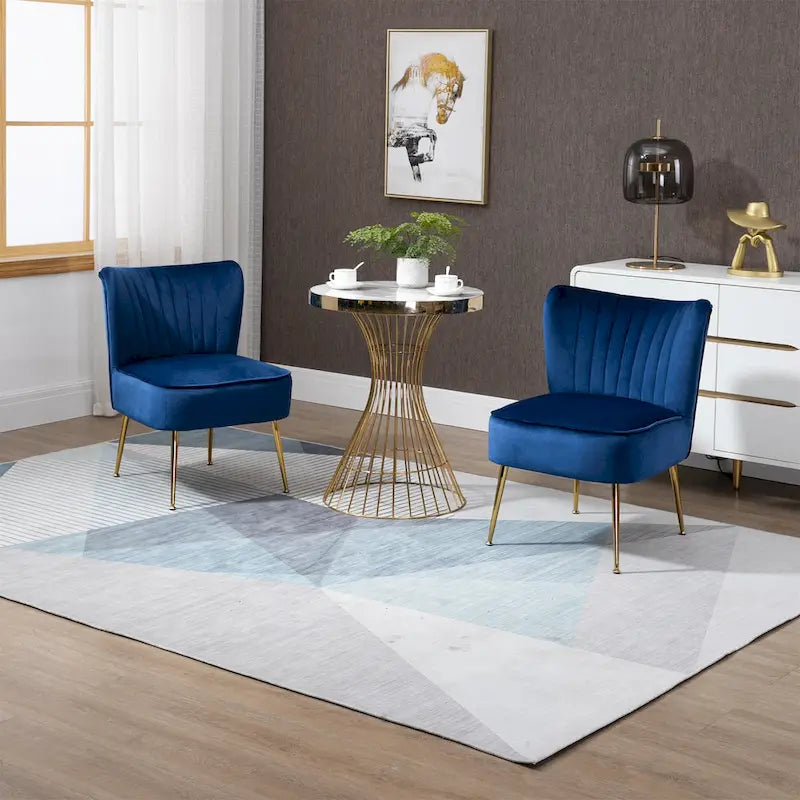 Chaises d'appoint capitonnées en velours (lot de 2)