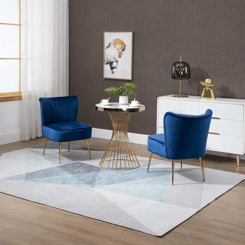 Chaises d'appoint capitonnées en velours (lot de 2)