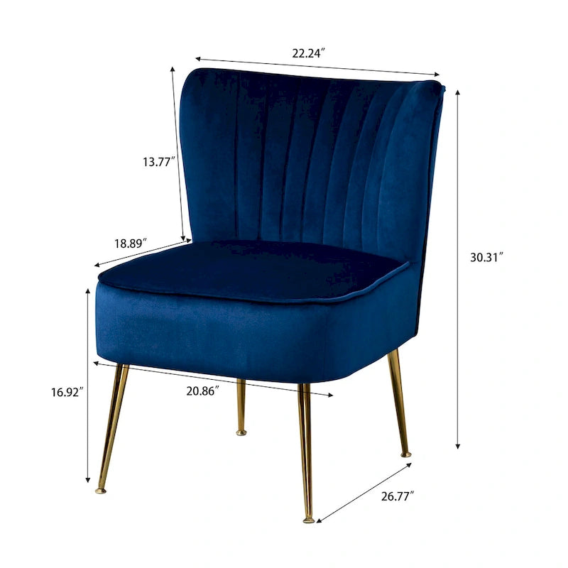 Chaises d'appoint capitonnées en velours (lot de 2)