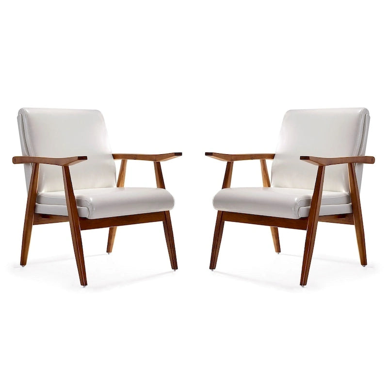 Fauteuil d'appoint en similicuir ambré (Lot de 2)