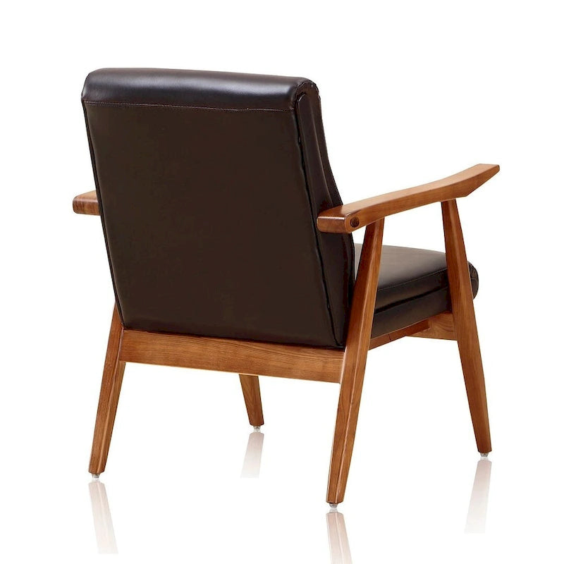 Fauteuil d'appoint en similicuir ambré (Lot de 2)