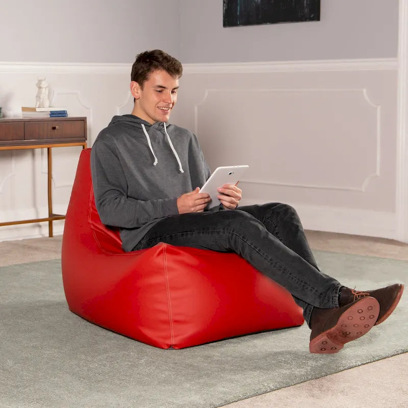 Grand fauteuil poire en vinyle pour salle de classe