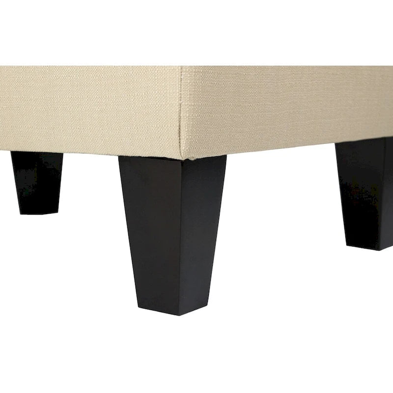 Ottoman capitonné passepoilé en tissu