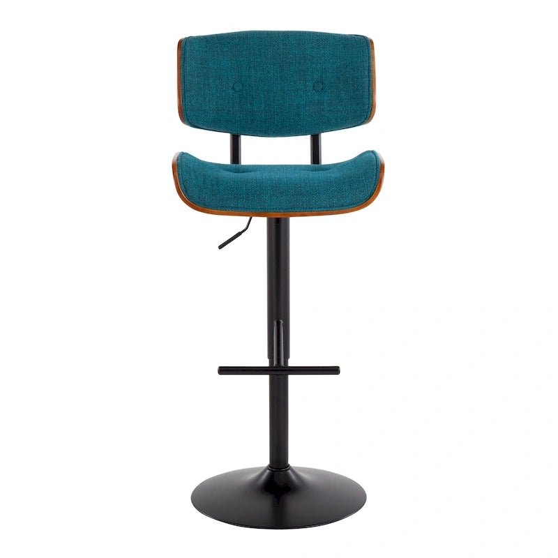 Tabouret de bar réglable avec repose-pieds en T droit, lot de 2