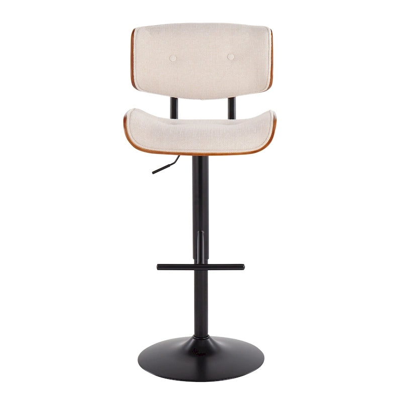 Tabouret de bar réglable avec repose-pieds en T droit, lot de 2