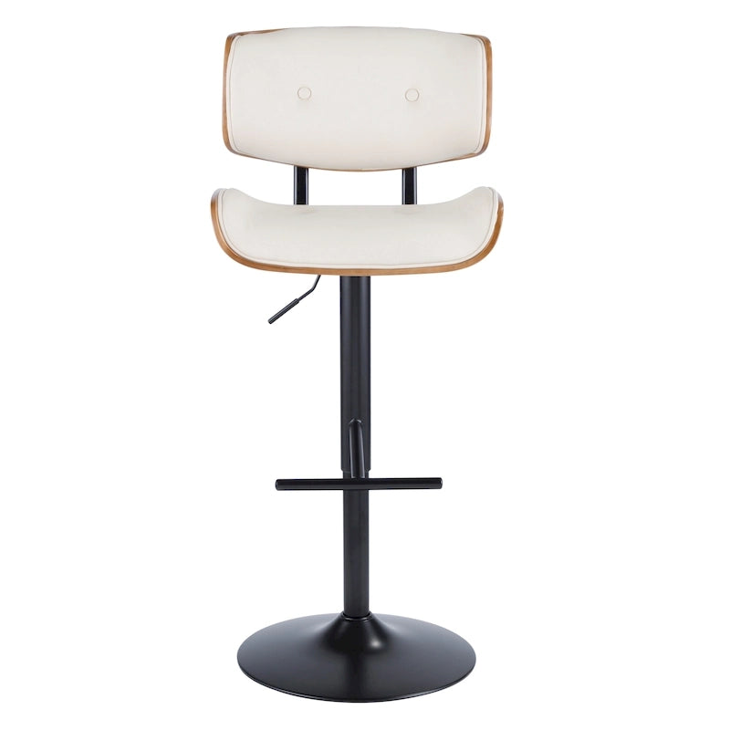 Tabouret de bar réglable avec repose-pieds en T droit, lot de 2