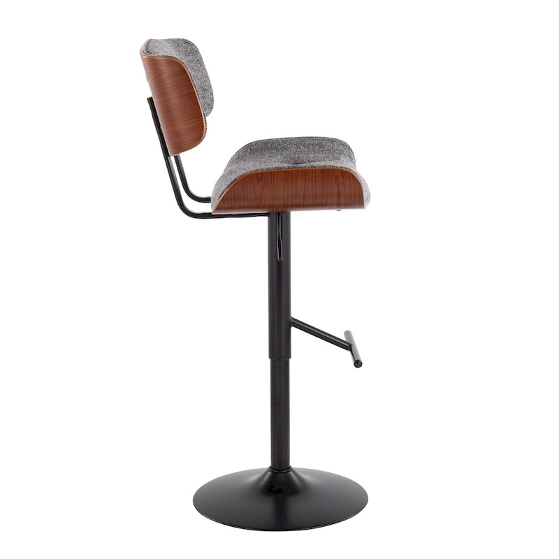 Tabouret de bar réglable avec repose-pieds en T droit, lot de 2