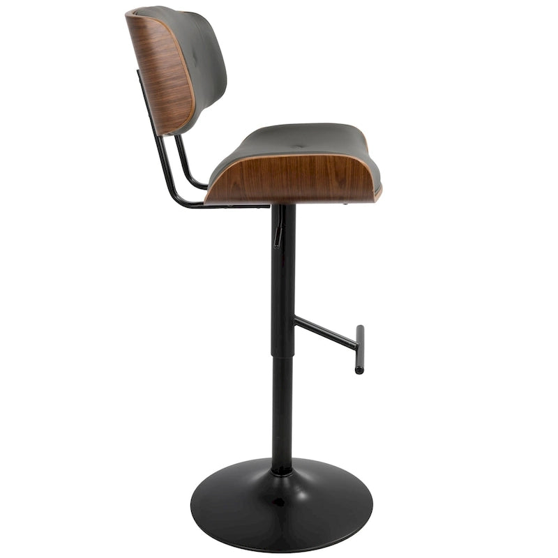 Tabouret de bar réglable avec repose-pieds en T droit, lot de 2
