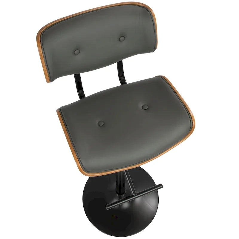 Tabouret de bar réglable avec repose-pieds en T droit, lot de 2