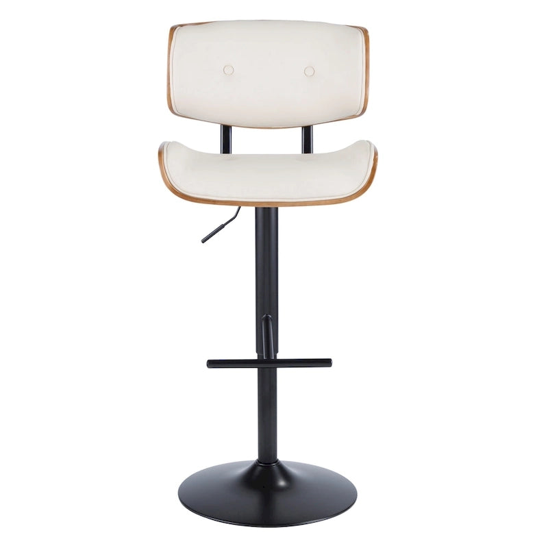 Tabouret de bar réglable avec repose-pieds en T droit, lot de 2