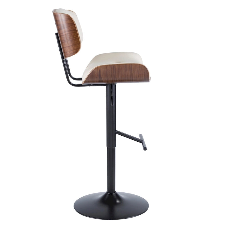 Tabouret de bar réglable avec repose-pieds en T droit, lot de 2