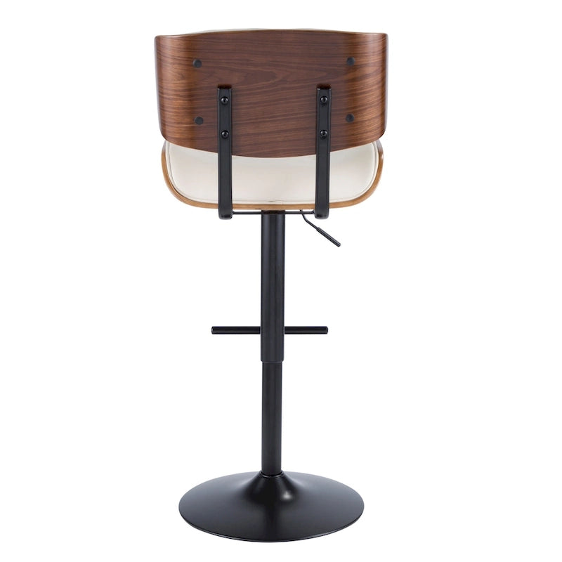 Tabouret de bar réglable avec repose-pieds en T droit, lot de 2