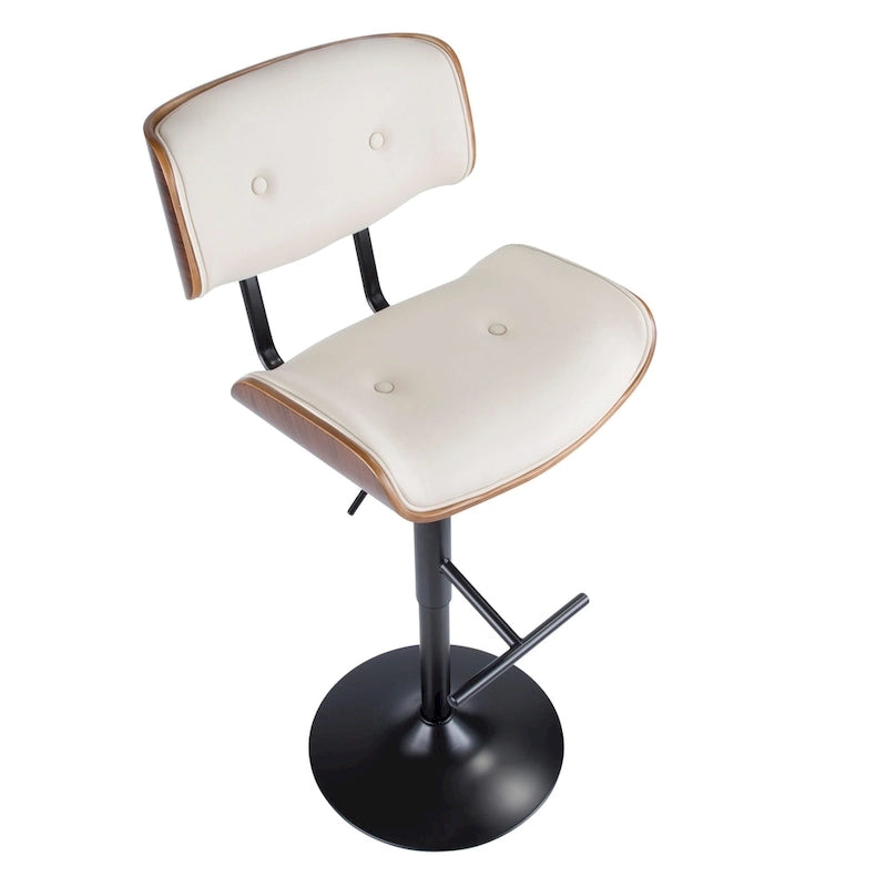 Tabouret de bar réglable avec repose-pieds en T droit, lot de 2