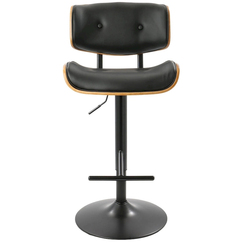 Tabouret de bar réglable avec repose-pieds en T droit, lot de 2