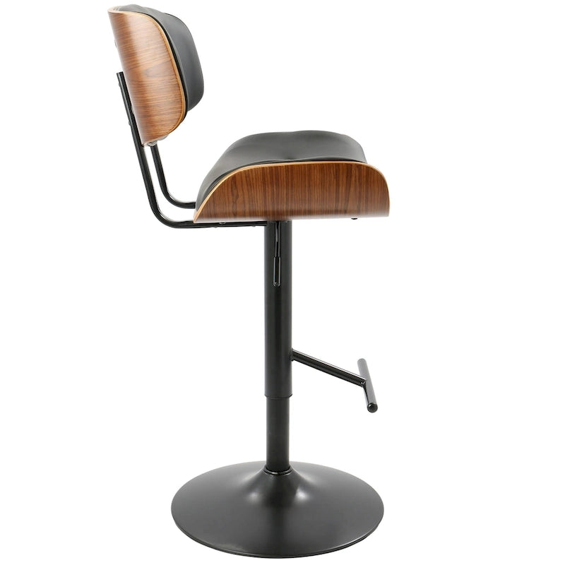 Tabouret de bar réglable avec repose-pieds en T droit, lot de 2