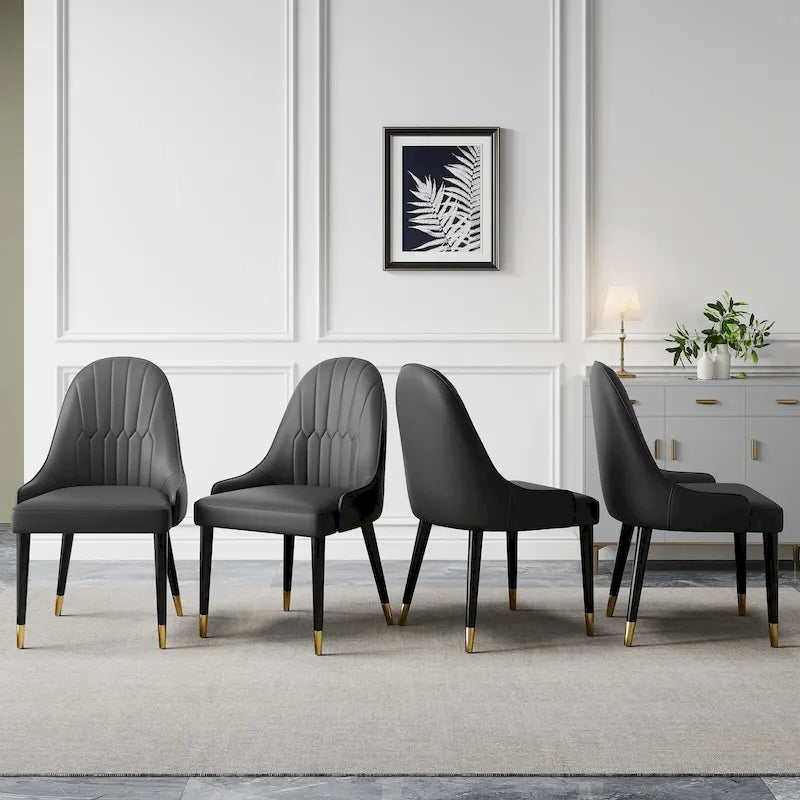 Chaises de salle à manger Chaises d'appoint modernes en similicuir (Lot de 4)