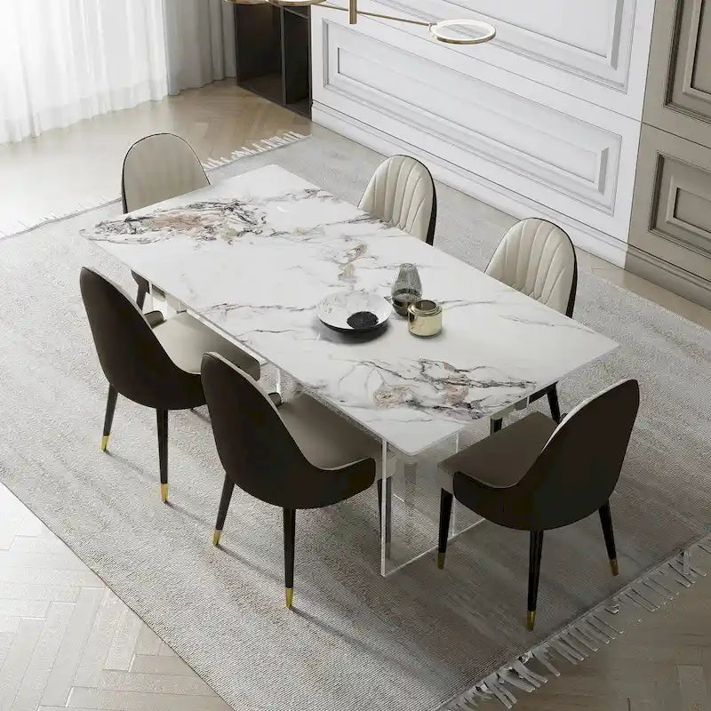 Chaises de salle à manger Chaises d'appoint modernes en similicuir (Lot de 4)