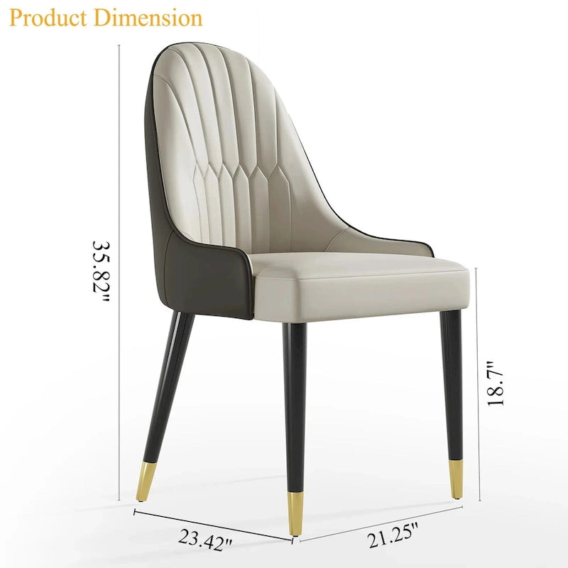 Chaises de salle à manger Chaises d'appoint modernes en similicuir (Lot de 4)