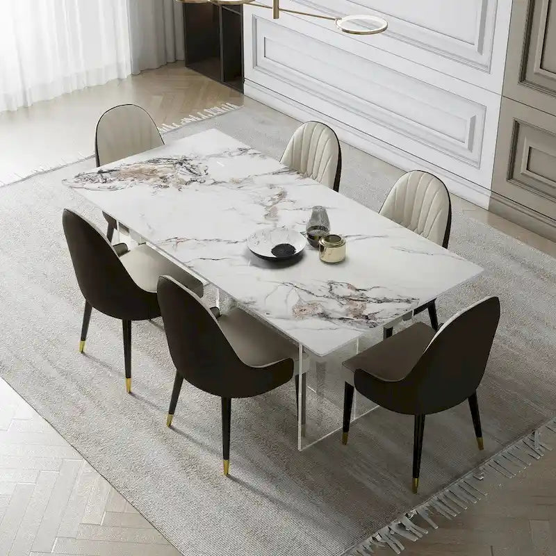 Chaises de salle à manger Chaises d'appoint modernes en similicuir (Lot de 4)