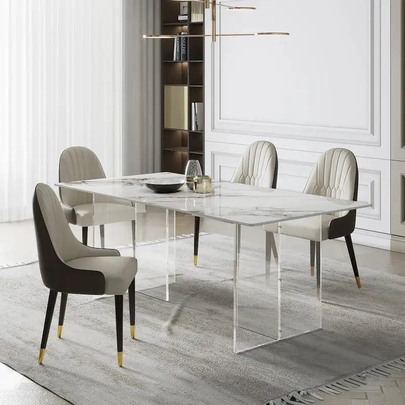 Chaises de salle à manger Chaises d'appoint modernes en similicuir (Lot de 4)