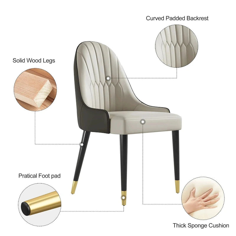 Chaises de salle à manger Chaises d'appoint modernes en similicuir (Lot de 4)