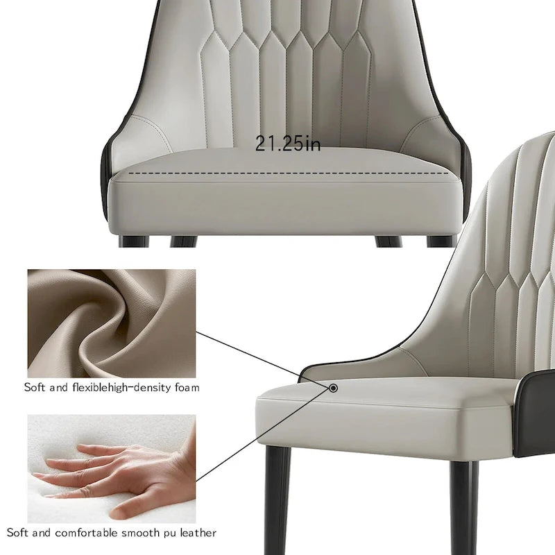 Chaises de salle à manger Chaises d'appoint modernes en similicuir (Lot de 4)