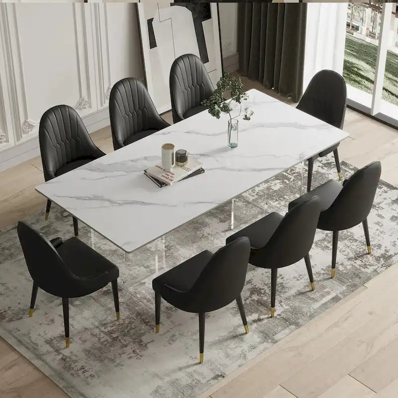 Chaises de salle à manger Chaises d'appoint modernes en similicuir (Lot de 4)