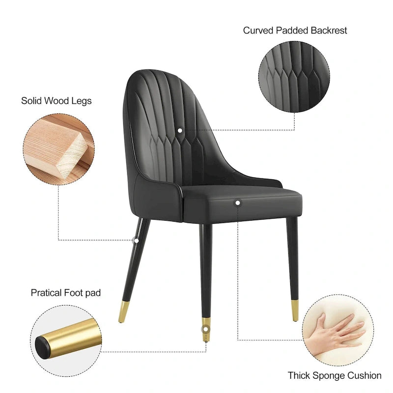 Chaises de salle à manger Chaises d'appoint modernes en similicuir (Lot de 4)