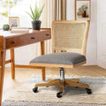 Chaise de bureau moderne en rotin avec pieds en bois massif