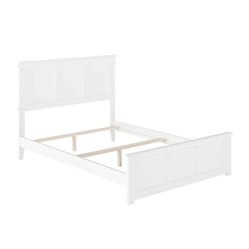 Sommier intégral avec pied de lit assorti en blanc