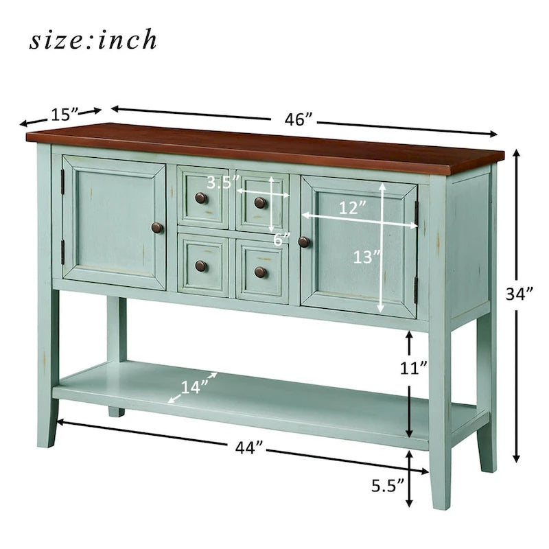 Bahut de salle à manger console au design rétro