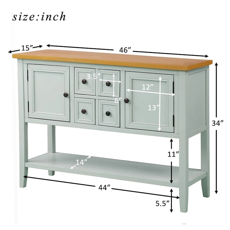 Bahut de salle à manger console au design rétro