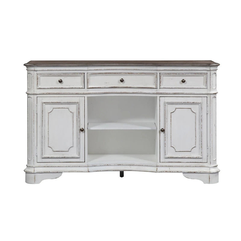 Desservante écorce patinée blanc antique