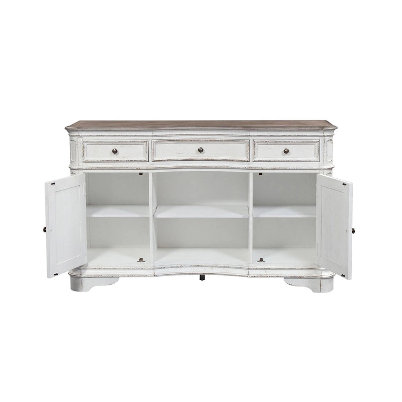Desservante écorce patinée blanc antique