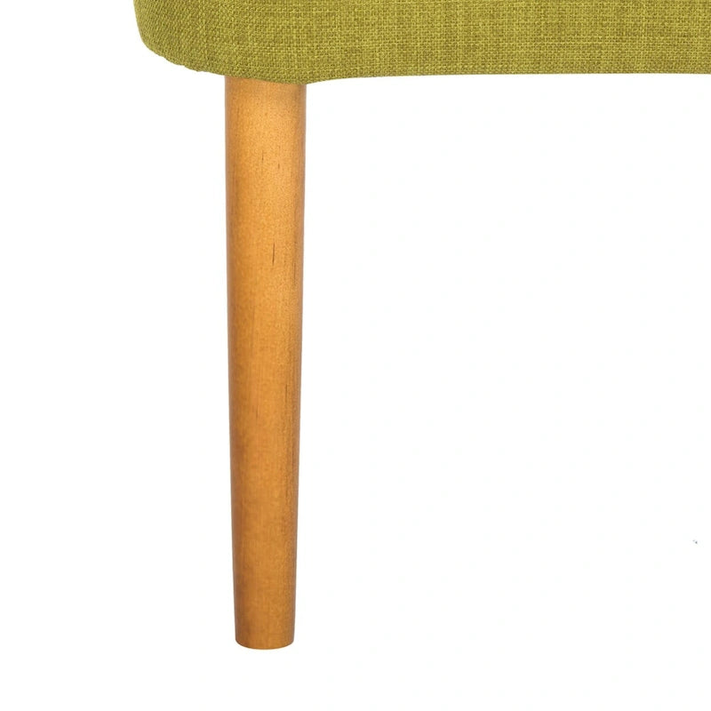 Pouf mi-siècle en mélange lin vert