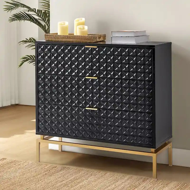 Meuble de rangement Mid-Century 31" avec piètement en métal