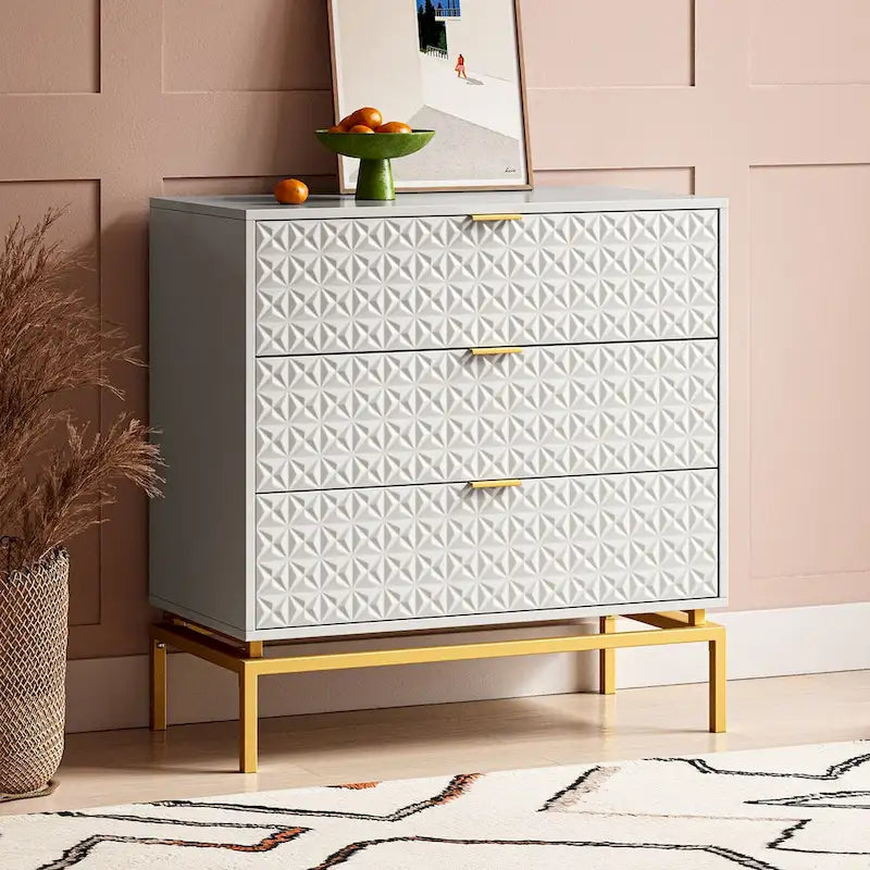 Meuble de rangement Mid-Century 31" avec piètement en métal
