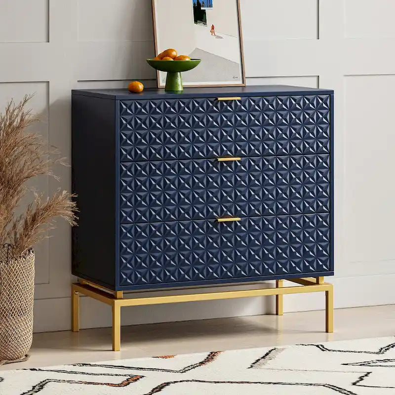 Meuble de rangement Mid-Century 31" avec piètement en métal