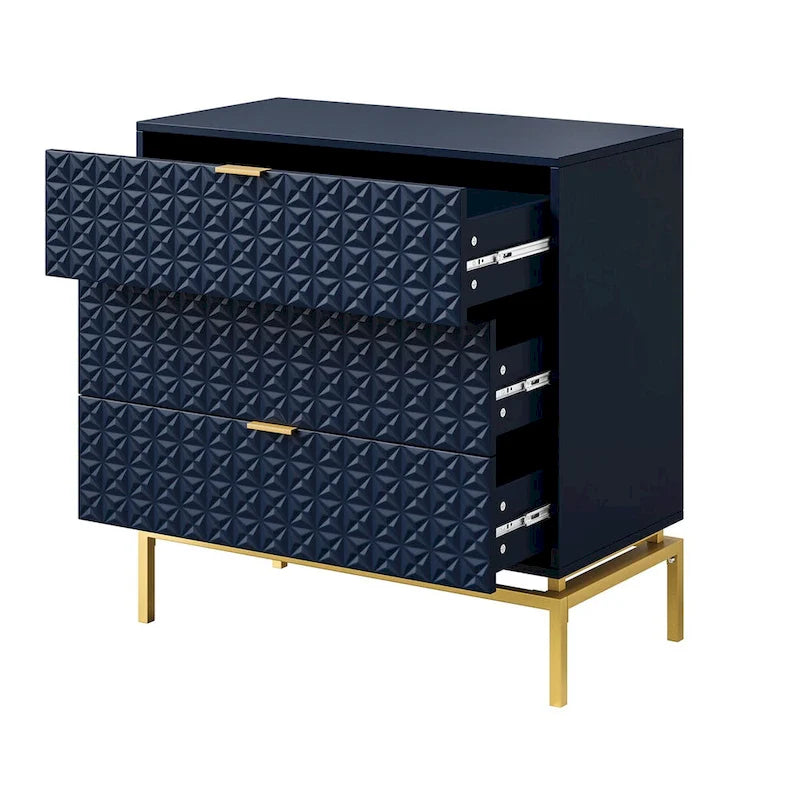 Meuble de rangement Mid-Century 31" avec piètement en métal