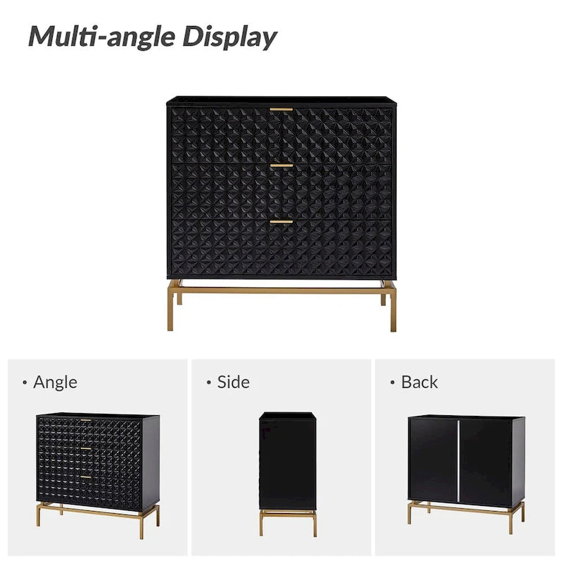 Meuble de rangement Mid-Century 31" avec piètement en métal