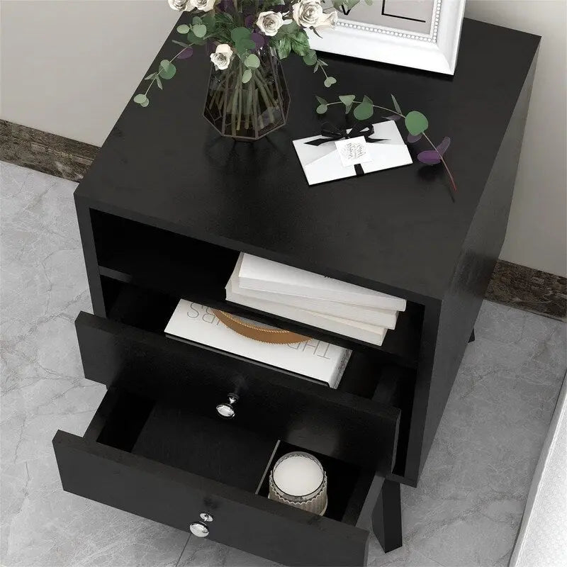 Table de chevet avec tiroirs