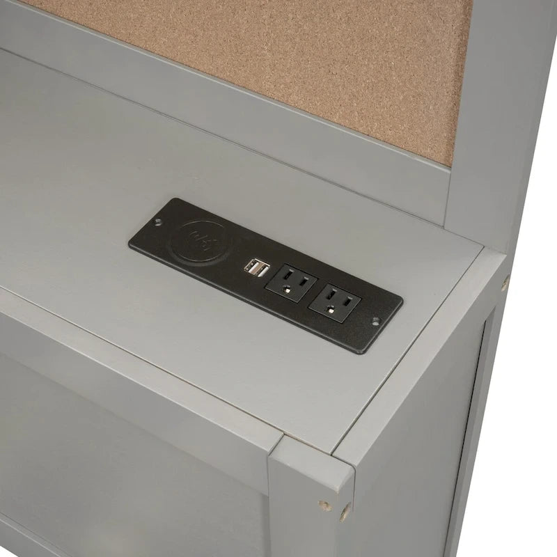 Lit de repos en bois de taille double avec 3 tiroirs et ports USB