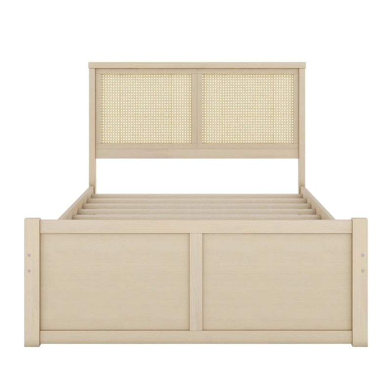 Lit plateforme en bois pleine grandeur avec rangement