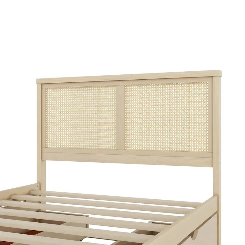 Lit plateforme en bois pleine grandeur avec rangement